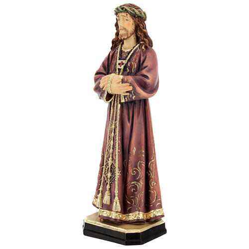 Statua Gesù legno Valgardena colorato 3