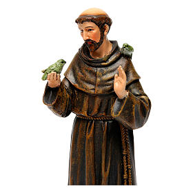 Statue Saint François pâte à bois colorée 15 cm