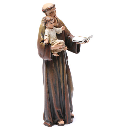 Saint Anthony figure in painted wood pulp 15cm 4