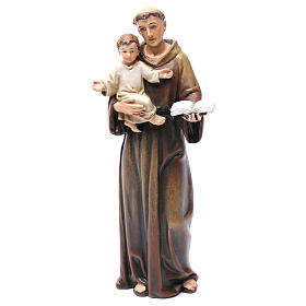 Statua Sant'Antonio pasta legno colorata 15 cm