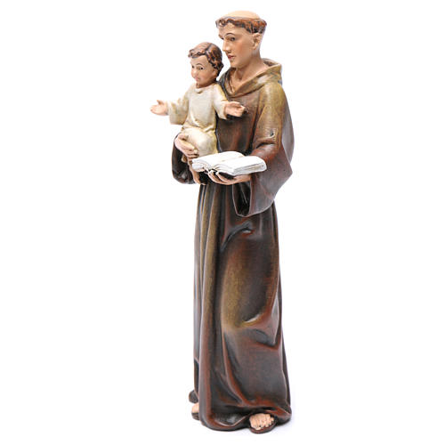 Saint Anthony figure in painted wood pulp 15cm 3