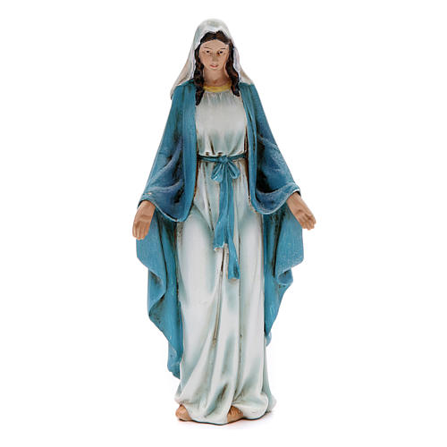 Immaculate Mary figure in painted wood pulp 15cm 1