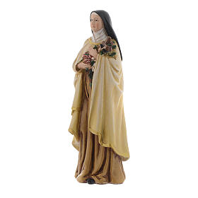 Estatua Santa Teresa de pasta de madera pintada 15 cm