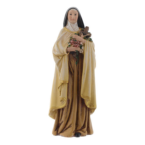 Estatua Santa Teresa de pasta de madera pintada 15 cm 1
