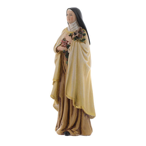 Estatua Santa Teresa de pasta de madera pintada 15 cm 2