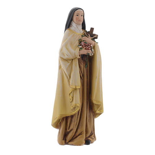 Estatua Santa Teresa de pasta de madera pintada 15 cm 3