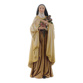 Statua Santa Teresa pasta legno colorata 15 cm