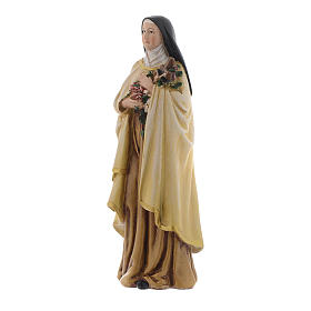 Statua Santa Teresa pasta legno colorata 15 cm
