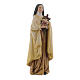 Saint Theresa in painted wood pulp 15cm s3