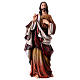 Statua Sacro Cuore di Gesù pasta legno colorata 15 cm s1