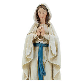Statua Madonna Lourdes pasta legno colorata 15 cm