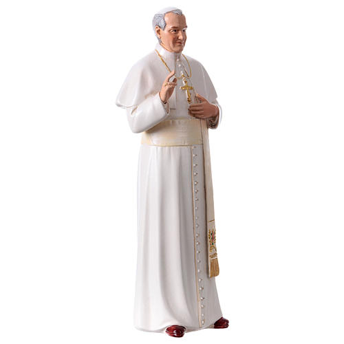 Statue Pape Jean-Paul II pâte à bois colorée 15 cm 3