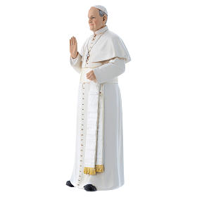 Statue Papst Franziskus bemalte Holzmasse 15cm