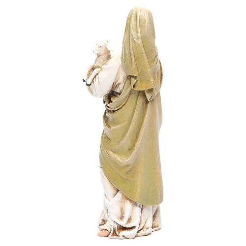 Statue Gottesmutter mit Kind bemalte Holzmasse 15cm 3
