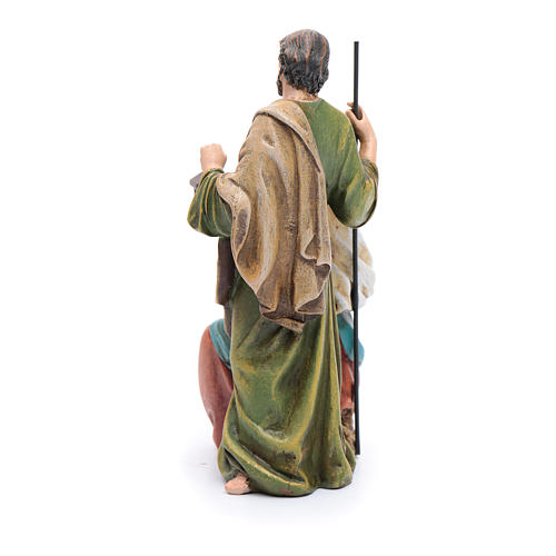 Statua Sacra Famiglia pasta legno colorata 3