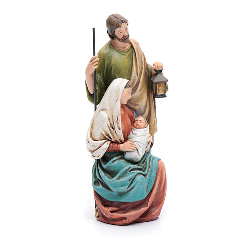 Statua Sacra Famiglia pasta legno colorata 4