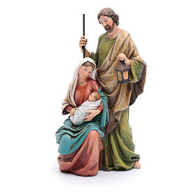 Holy Family statue in coloured wood pulp