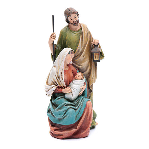 Holy Family statue in coloured wood pulp 1