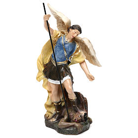 Statua San Michele pasta legno colorata 15 cm