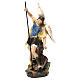 Saint Michael statue in coloured wood pulp 15cm s2