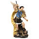 Saint Michael statue in coloured wood pulp 15cm s3