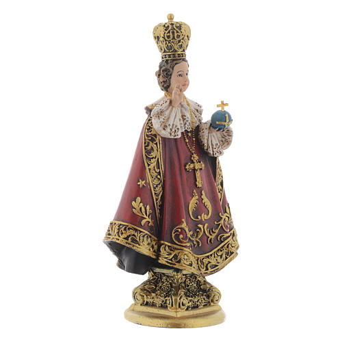 Baby Jesus of Prague statue in coloured wood pulp 15cm 3