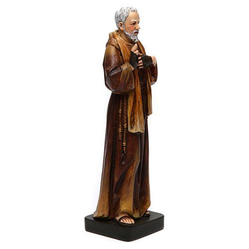 Imagem Padre Pio pasta madeira corada 15 cm 4