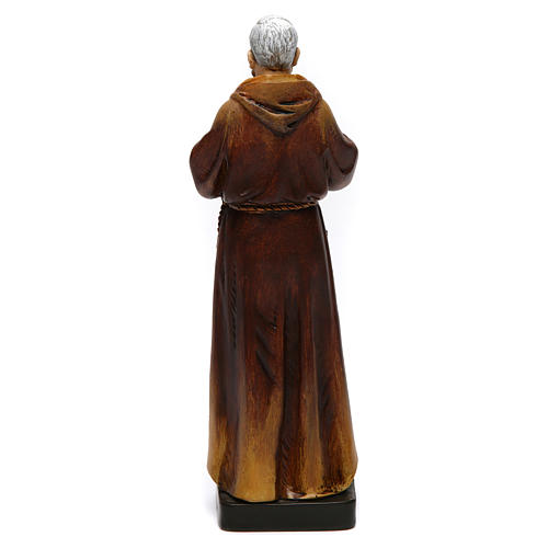 Imagem Padre Pio pasta madeira corada 15 cm 5
