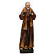 Imagem Padre Pio pasta madeira corada 15 cm s1