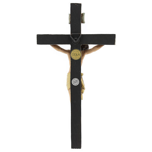 Statue Crucifix pâte à bois colorée 20 cm 5