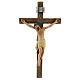 Statue Crucifix pâte à bois colorée 20 cm s1