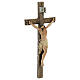 MeritMode Statua Crocifisso Gesù In Resina 24,5 Cm - Croce Da Parete Fatta A Mano, Effetto Legno, Regalo Religioso