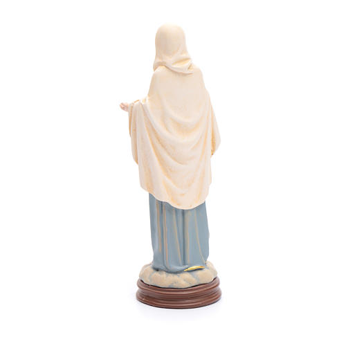 Estatua Virgen de Medjugorje de pasta de madera pintada 15 cm 3