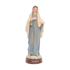 Statua Madonna Medjugorje pasta legno colorata 15 cm
