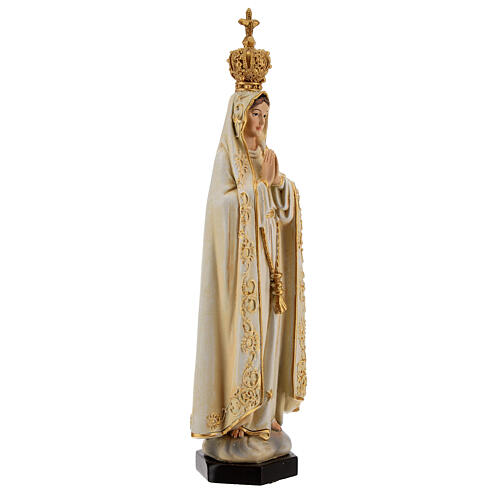 Our Lady of Fatima in painted wood paste 15cm 4
