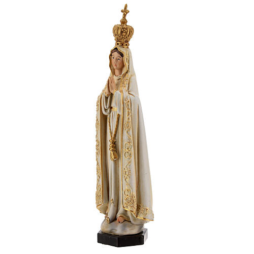 Statue Fatima pâte à bois colorée 15 cm 3