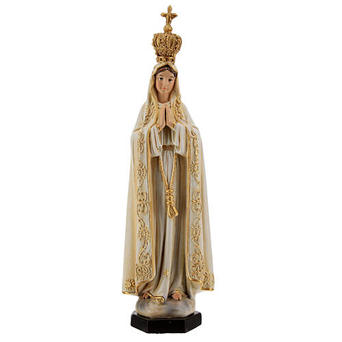 Statua Fatima pasta legno colorata 15 cm 1