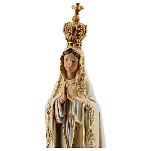 Statua Fatima pasta legno colorata 15 cm 2