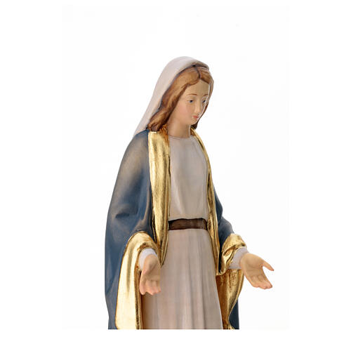Estatua Virgen Inmaculada madera Val Gardena coloreada 4