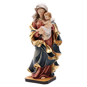 Estatua Virgen del Corazón de madera pintada de la Val Gardena