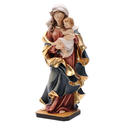 Estatua Virgen del Corazón de madera pintada de la Val Gardena 2