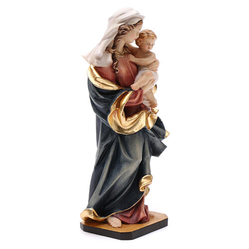 Statue Vierge du Coeur bois Valgardena peint 4