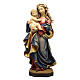 Estatua de la Virgen de la Reverencia de madera pintata de la Val Gardena s1