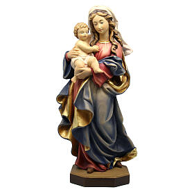 Statua Madonna Reverenza legno Valgardena colorato