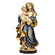 Statue Vierge de la Révérence bois Valgardena coloré nuances blanches s1