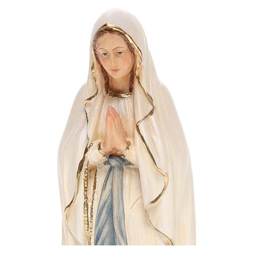 Estatua Virgen de Lourdes de madera pintada de la Val Gardena 2