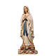 Estatua de la Virgen de Lourdes con Bernadette de madera pintada de la Val Gardena s2