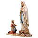 Estatua de la Virgen de Lourdes con Bernadette de madera pintada de la Val Gardena s4