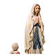 Estatua de la Virgen de Lourdes con Bernadette de madera pintada de la Val Gardena s6