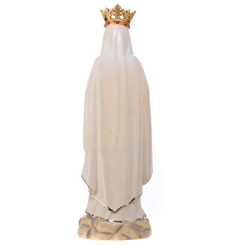 Estatua Virgen de Lourdes con corona de madera pintada de la Val Gardena 7